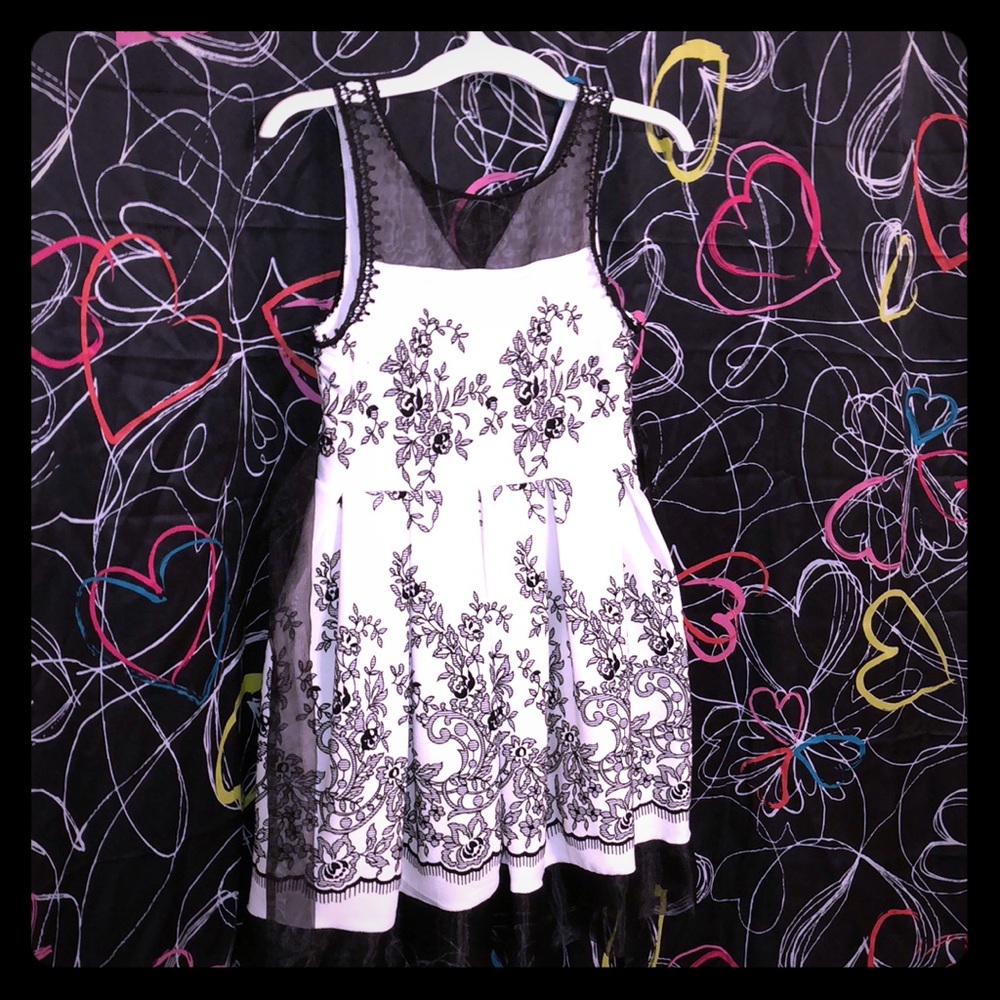 Girls black and cream colored dress